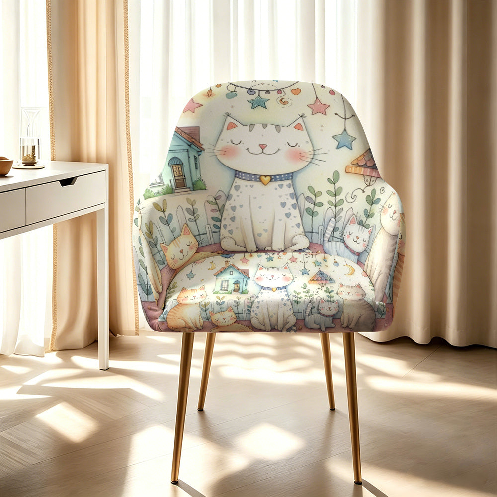 Housse de fauteuil extensible en fibre de lait imprimée au rendu glamour — détail de la matière : fibre de lait