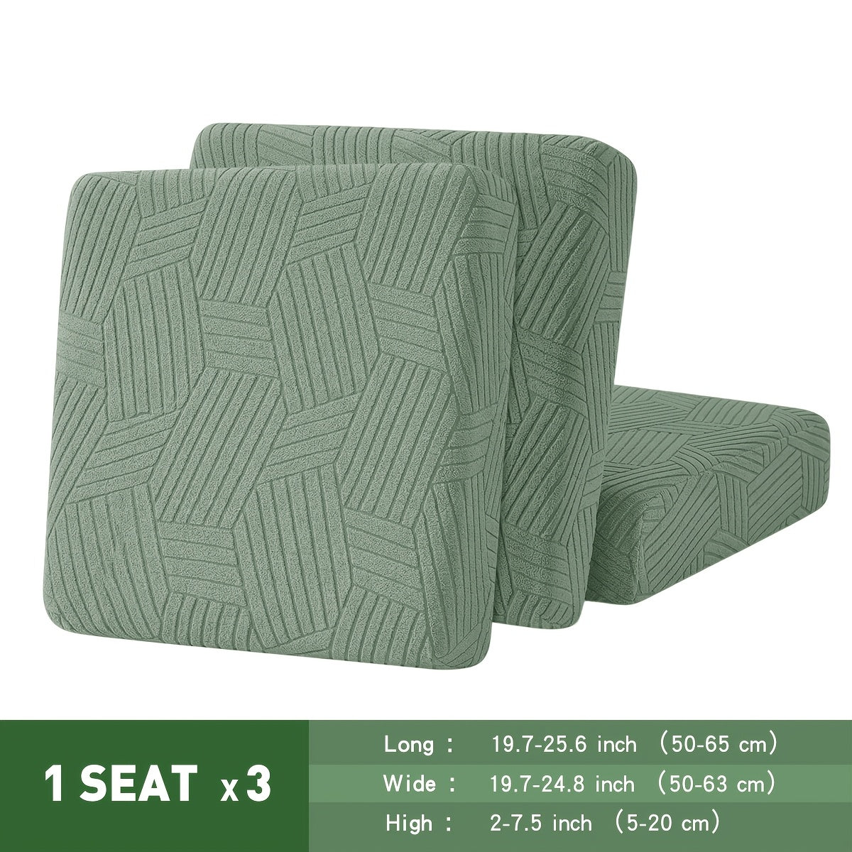 Housse de canapé extensible en polaire jacquard à motif géométrique, vue de dos
