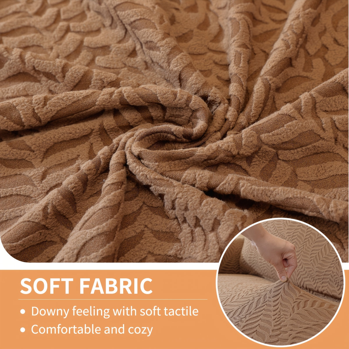 Housse de canapé extensible en polaire jacquard antidérapante au rendu glamour, vue d'ensemble