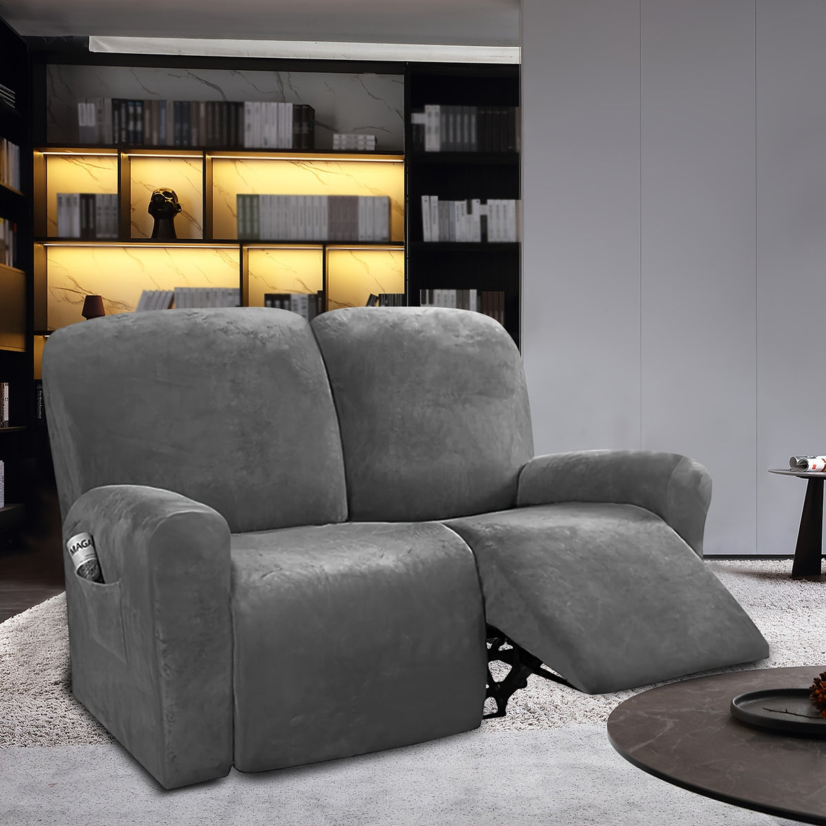 Housse de canapé extensible en velours pour canapé deux places, autre coloris
