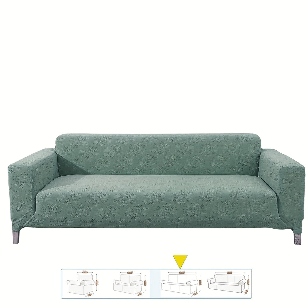 Housse de canapé épaisse extensible en polaire jacquard anti-griffes, gros plan sur le tissu
