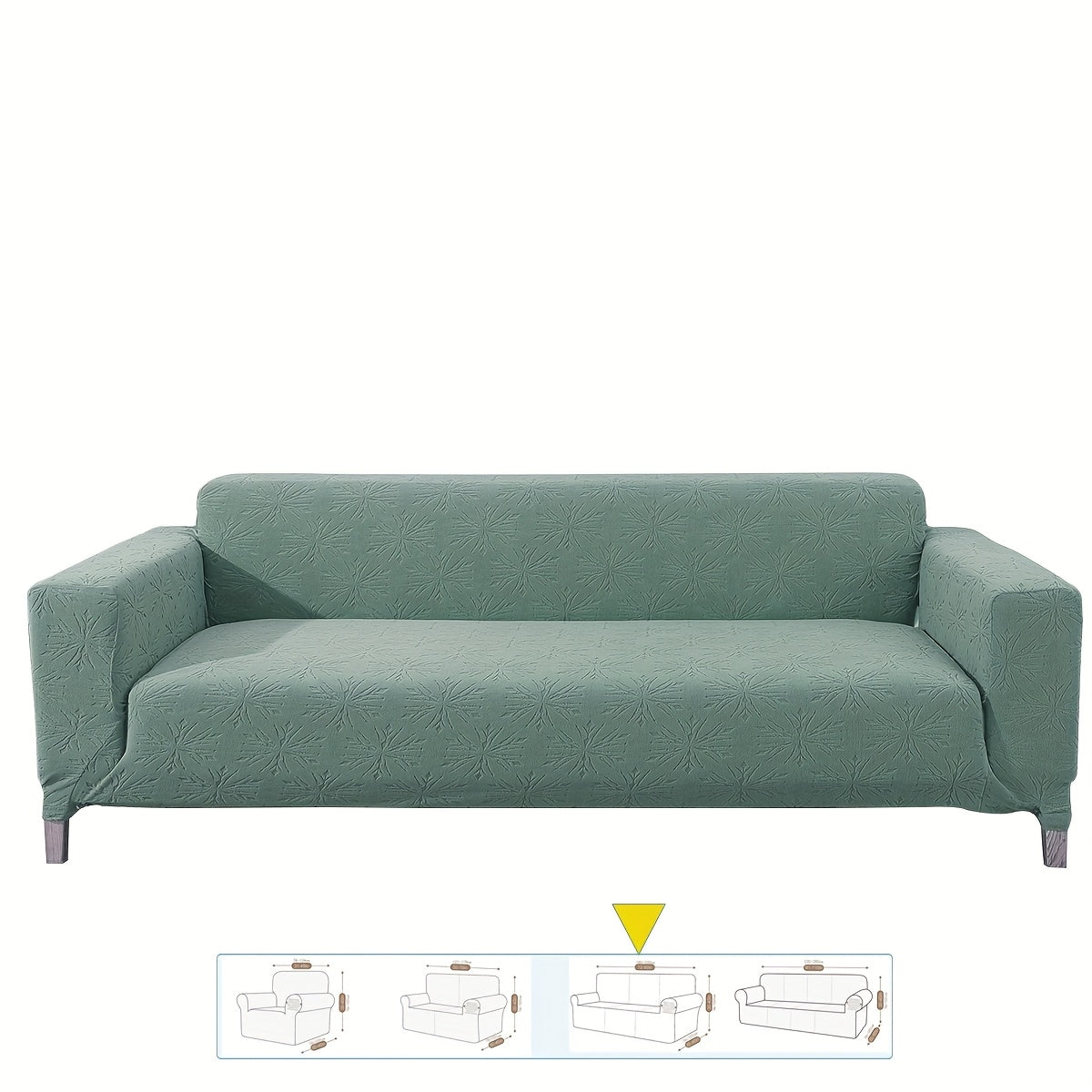 Housse de canapé épaisse extensible en polaire jacquard anti-griffes, gros plan sur le tissu