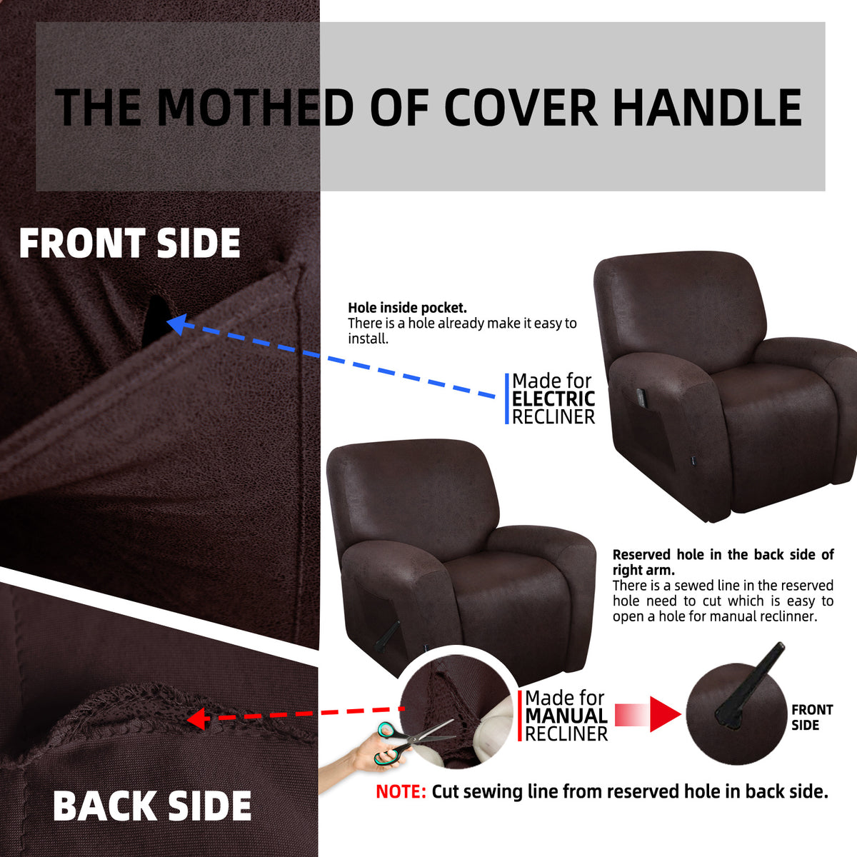 Housse de fauteuil extensible en fibre de lait, housse posée