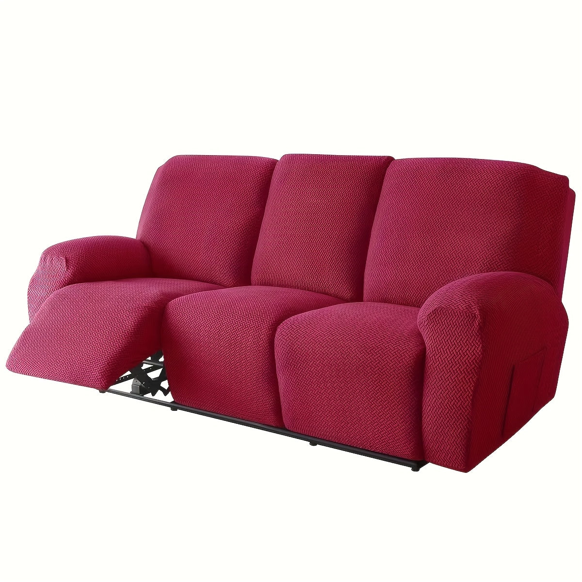 Housse de canapé extensible en polaire jacquard à motif géométrique, housse posée