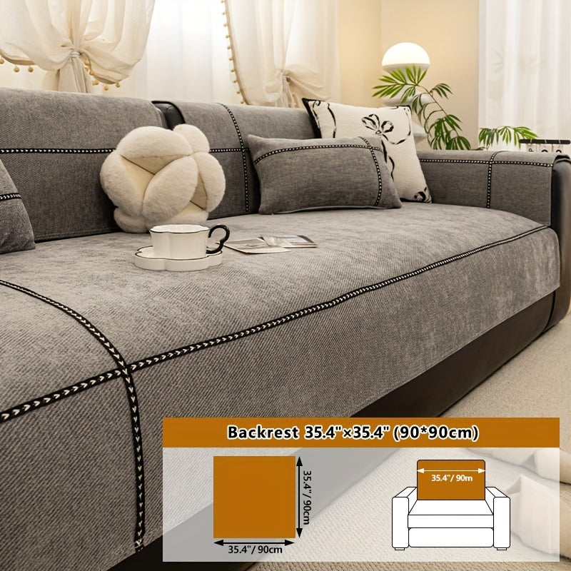 Housse de coussin épaisse en chenille antidérapante, vue d'ensemble