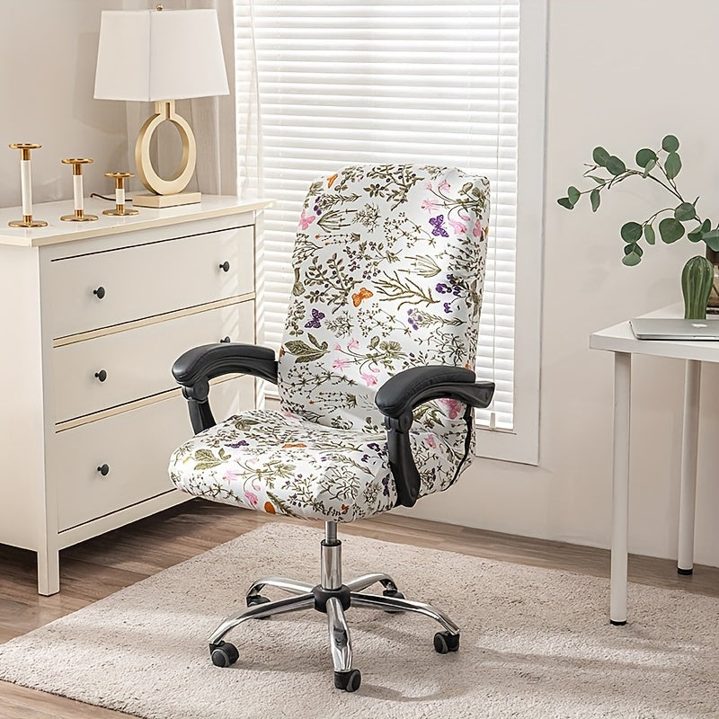 Housse de chaise extensible en polyester à fermeture éclair, vue d'ensemble