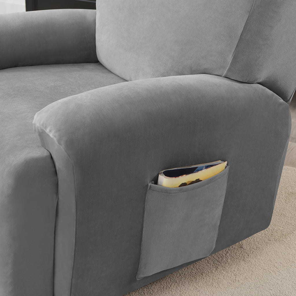 Housse de canapé extensible en velours, mise en situation