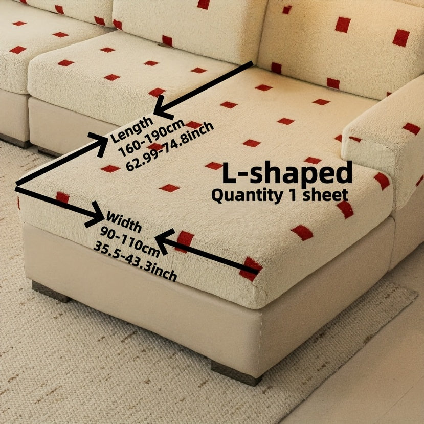 Housse de canapé extensible en velours à housses séparées au rendu glamour, détail de l'ourlet