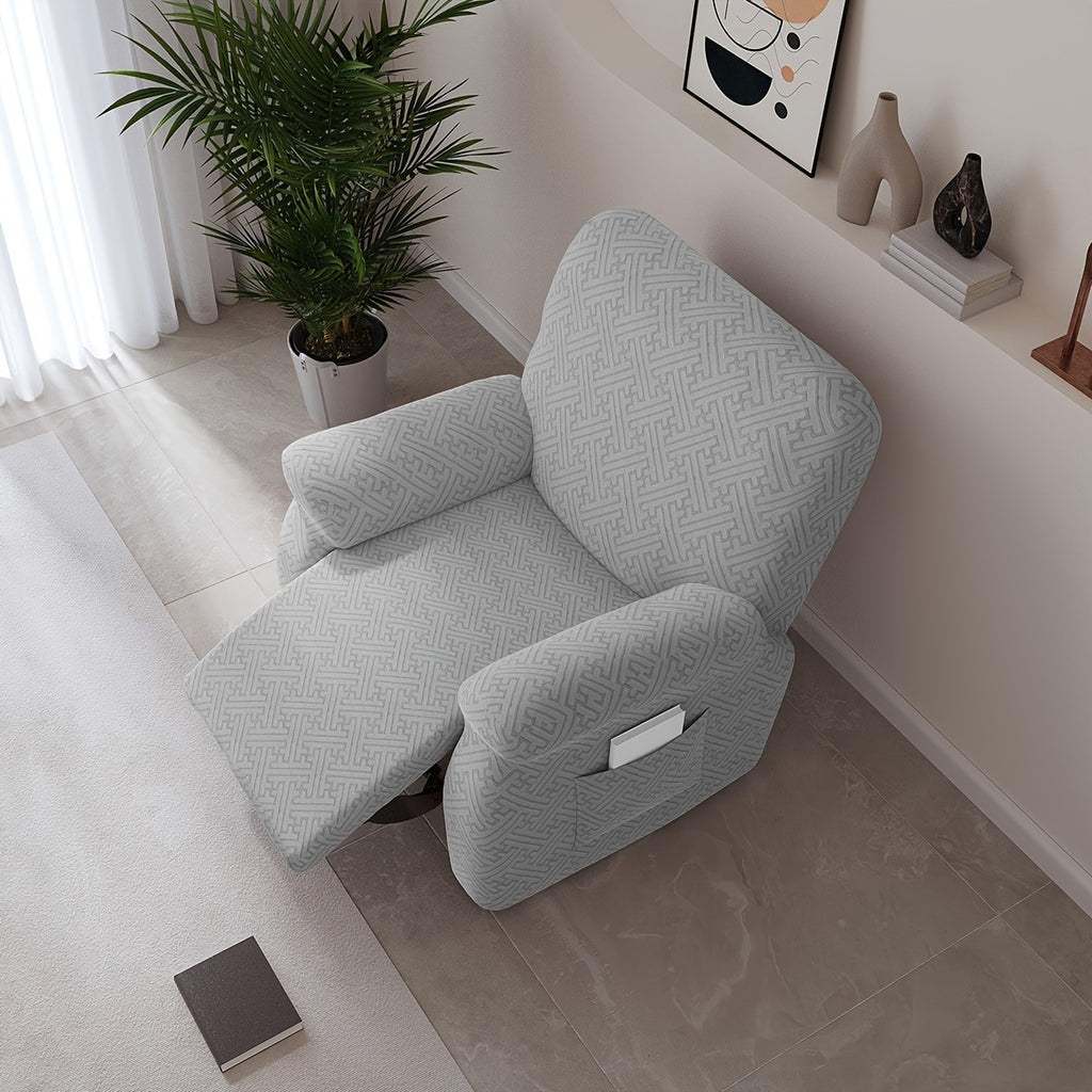 Housse de canapé extensible en polaire jacquard, housse posée