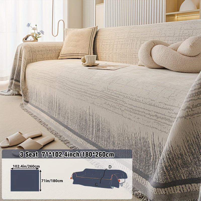 Housse de canapé en chenille uni, autre coloris