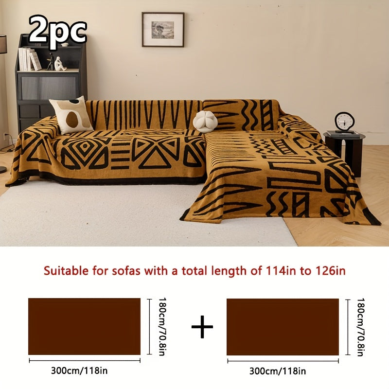Housse de canapé en peluche antidérapante pour canapé d'angle, vue d'ensemble