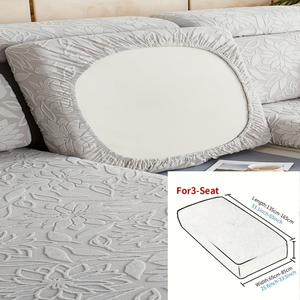 Housse de canapé extensible en polaire jacquard antidérapante, housse posée