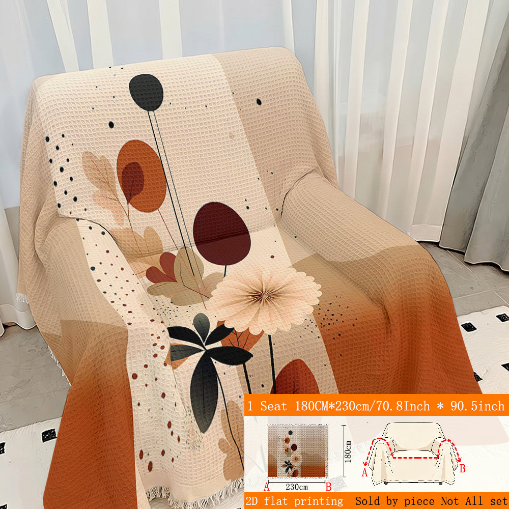 Housse de coussin épaisse en polyester imprimée à motif fleuri, tissu de 250 à 300 g/m²