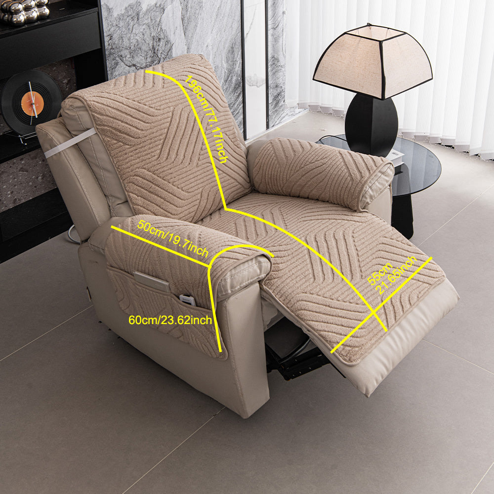 Housse de canapé en velours jacquard antidérapante d'esprit vintage, vue d'ensemble