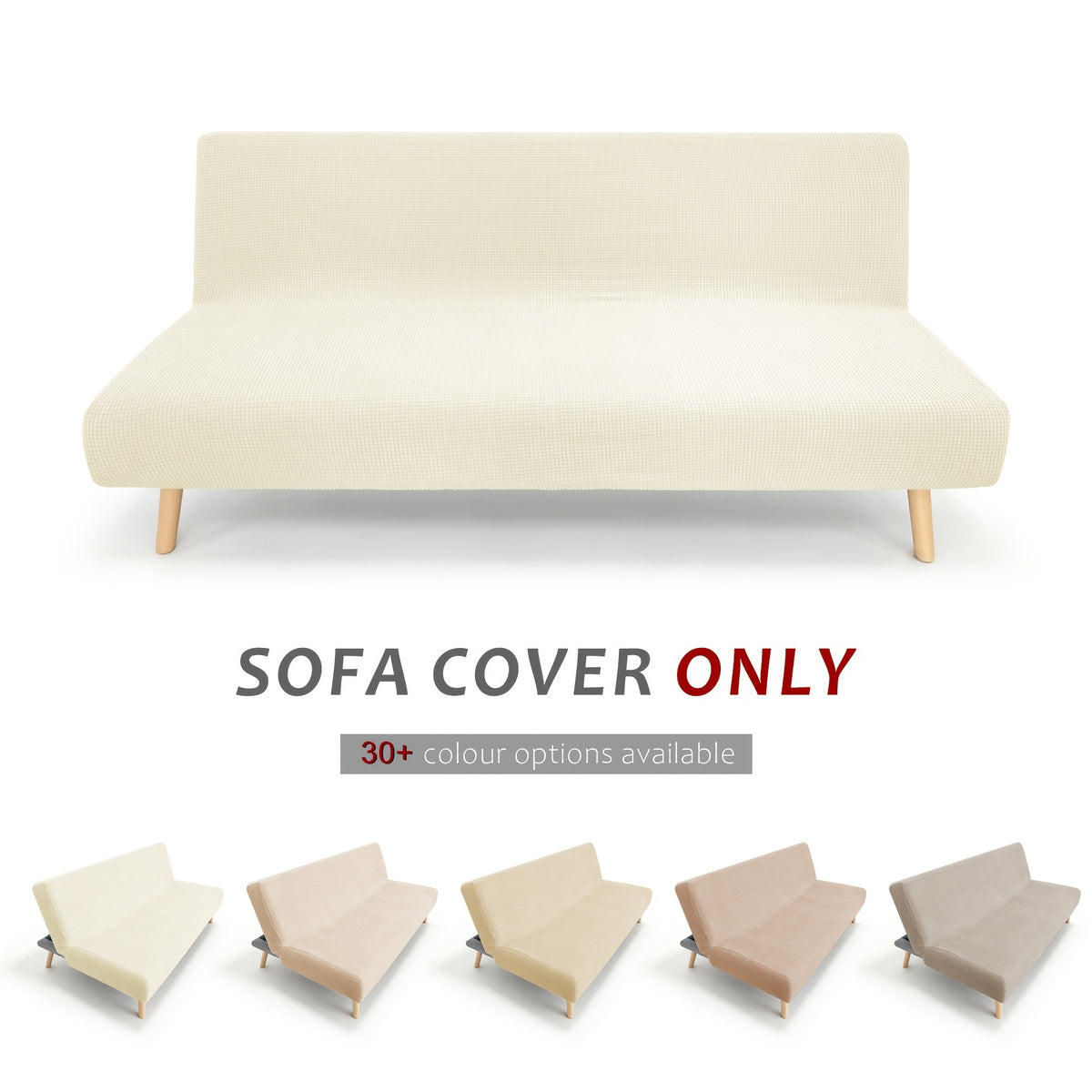 Housse de canapé extensible en velours côtelé jacquard sans accoudoirs, tissu de 200 à 250 g/m² Image