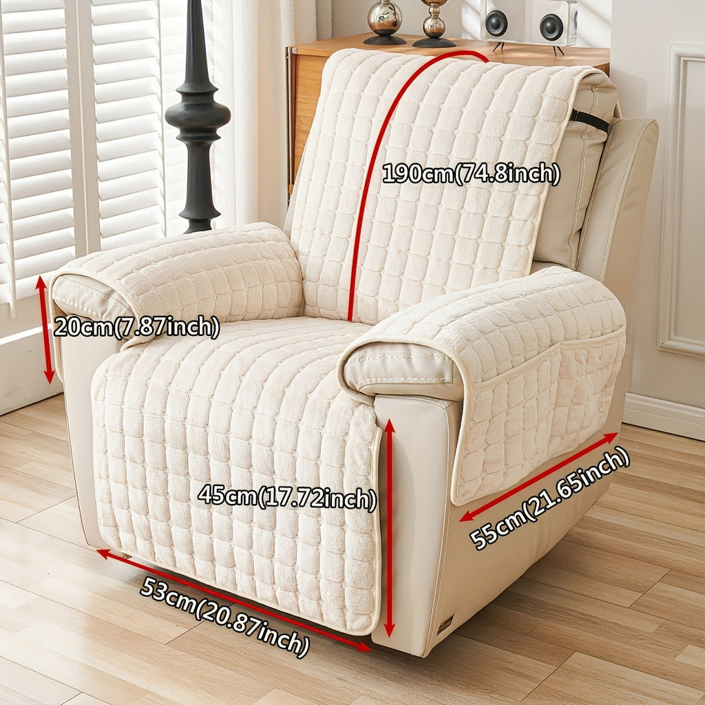 Housse de canapé antidérapante pour fauteuil, gros plan sur le tissu