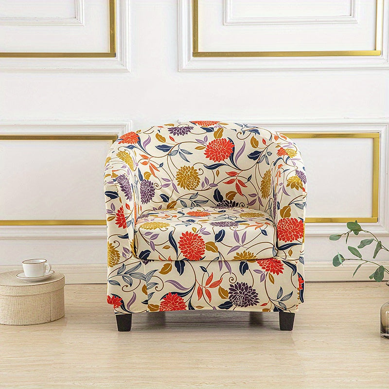 Housse de canapé extensible en fibre de lait à housses séparées pour fauteuil, vue de dos