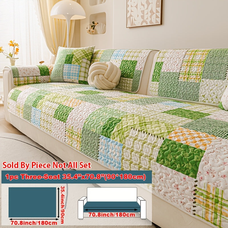 Housse de canapé en peluche matelassée à motif fleuri antidérapante, autre coloris
