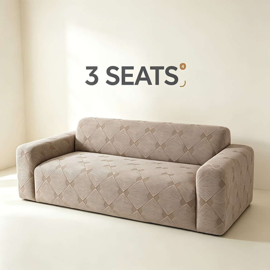 Housse de canapé extensible en polaire jacquard à rayures, housse posée