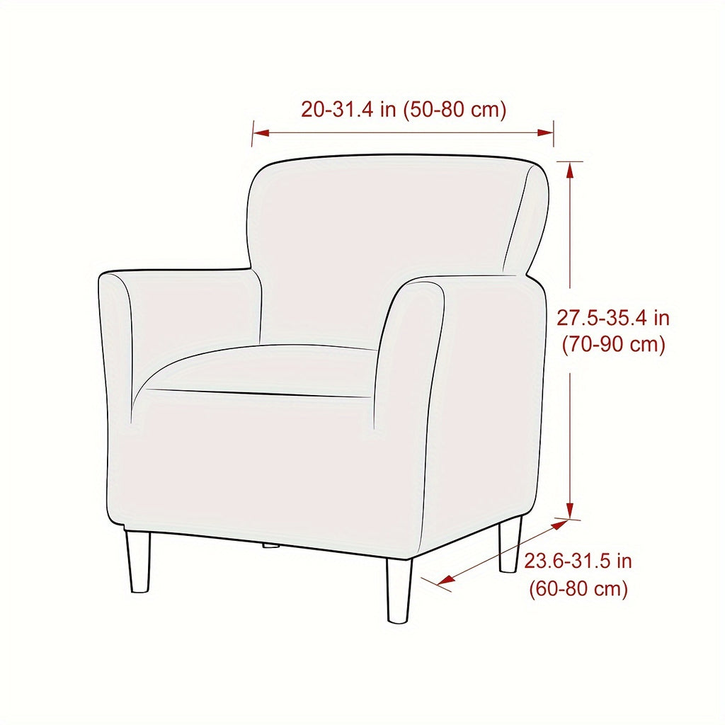 Housse de fauteuil extensible en polaire jacquard en T, mise en situation