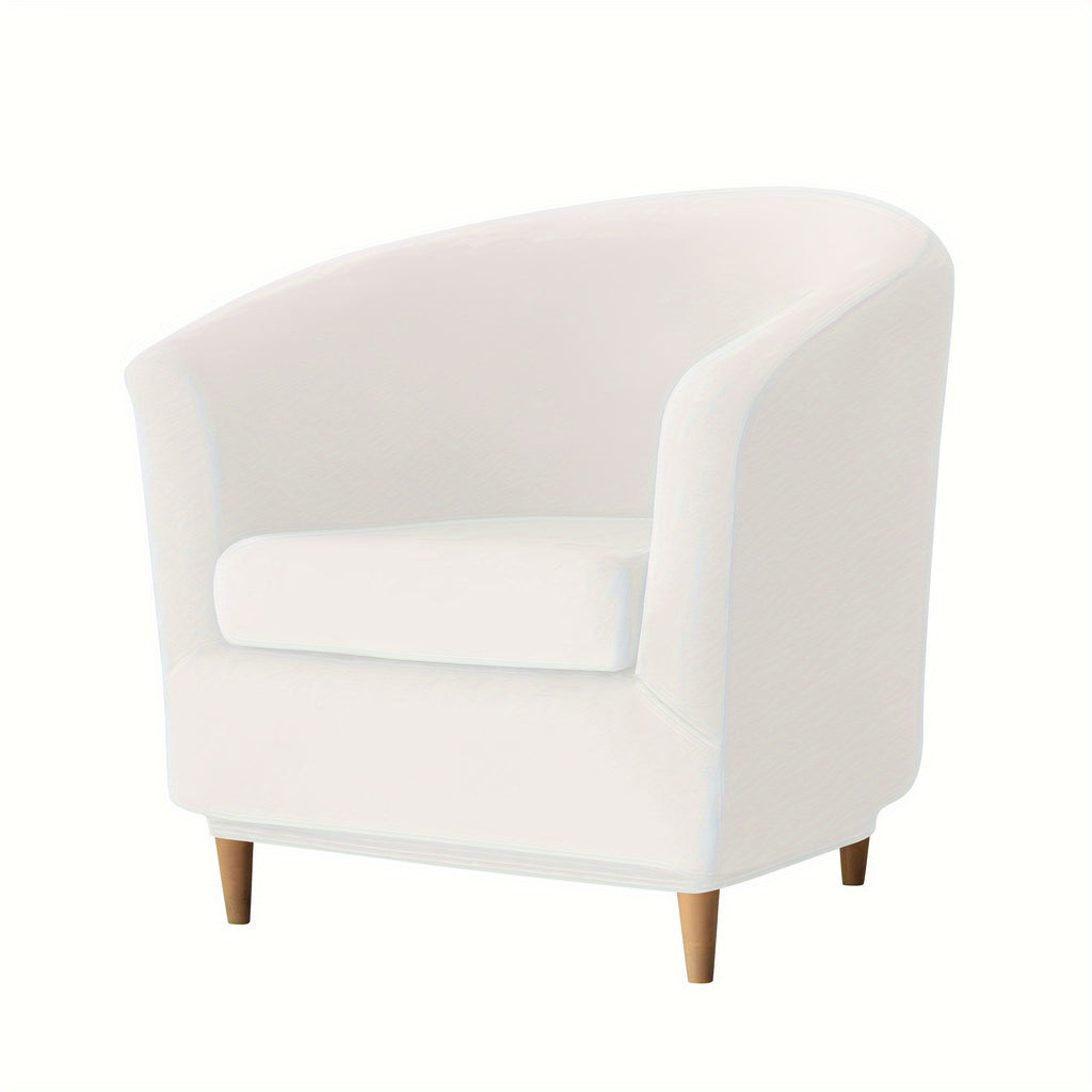 Housse de canapé extensible en polaire en fils teints, vue de dos