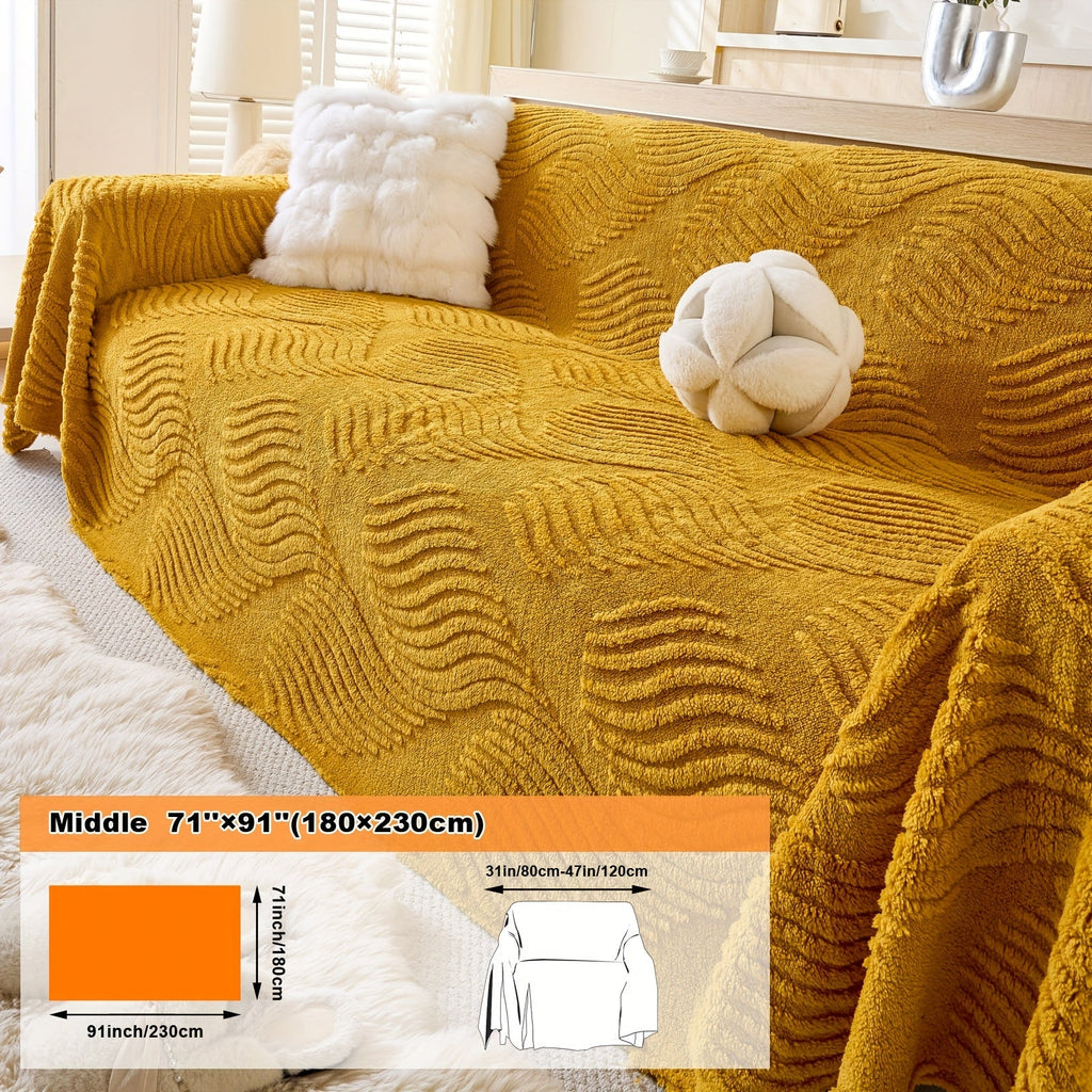 Housse de canapé en velours peluche uni, autre coloris