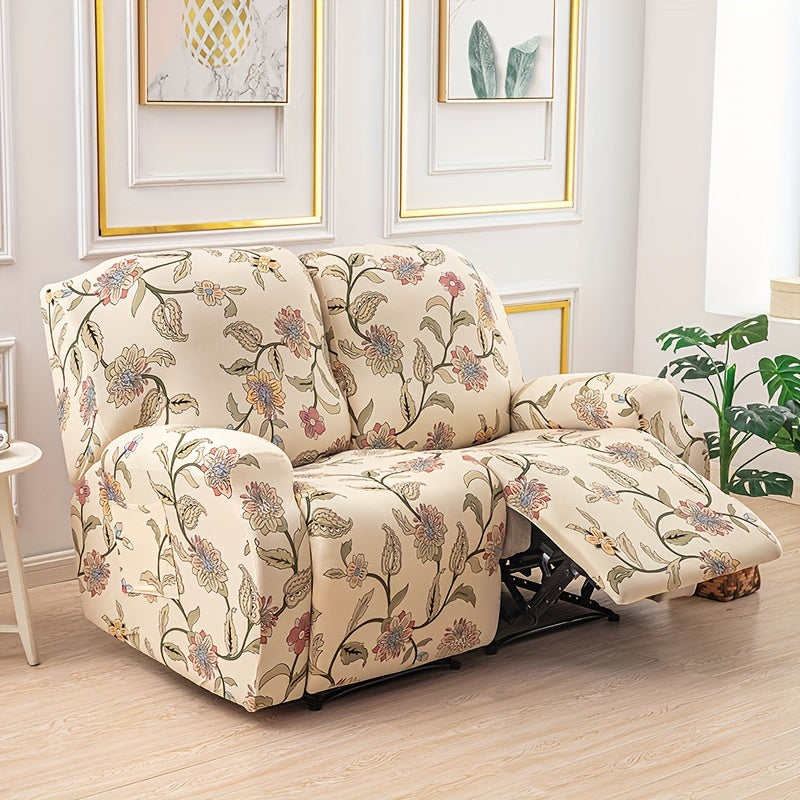 Housse de fauteuil extensible en fibre de lait avec poche de rangement, mise en situation