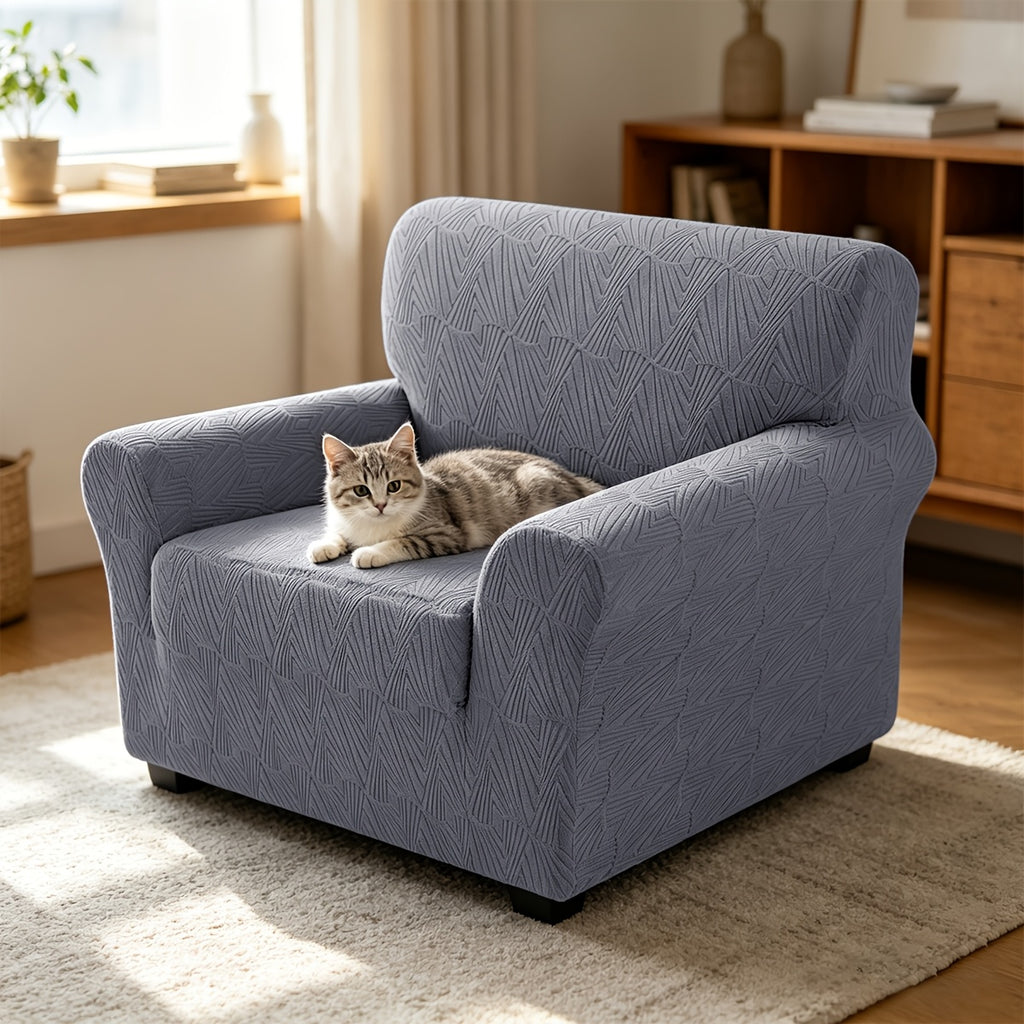 Housse de canapé extensible en polaire jacquard