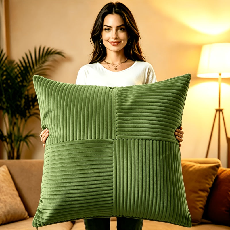 Housse de coussin en polyester à fermeture éclair, mise en situation