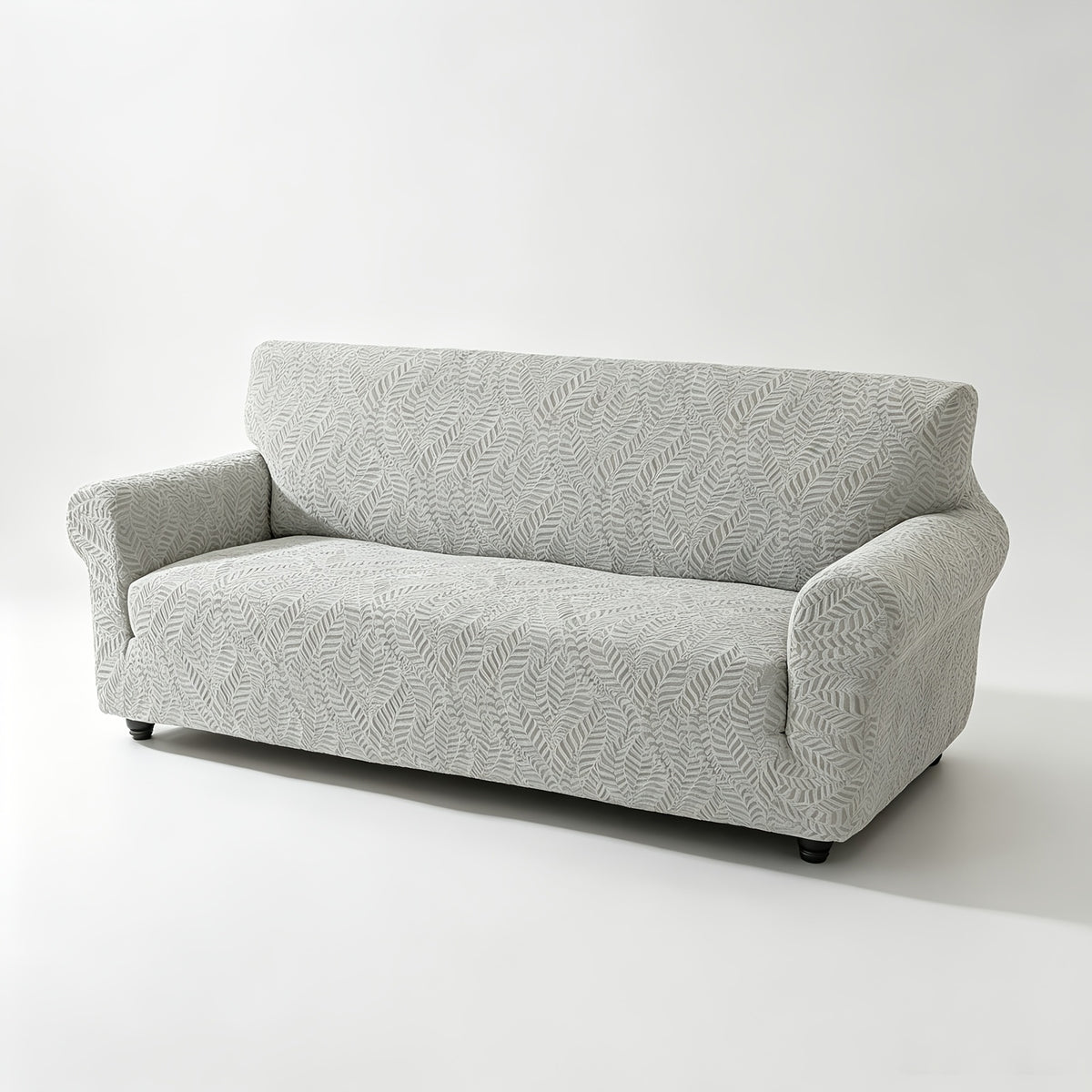 Housse de canapé extensible en polaire jacquard à motif feuillage anti-griffes, housse posée