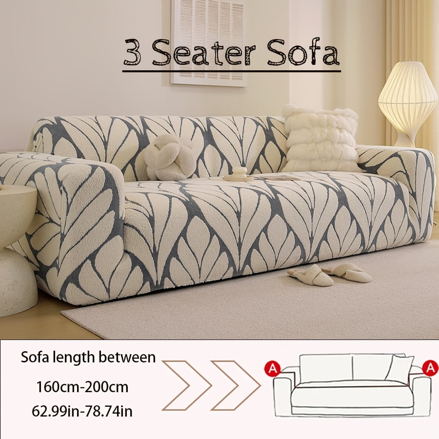 Housse de canapé extensible en velours d'esprit bohème, détail de la finition