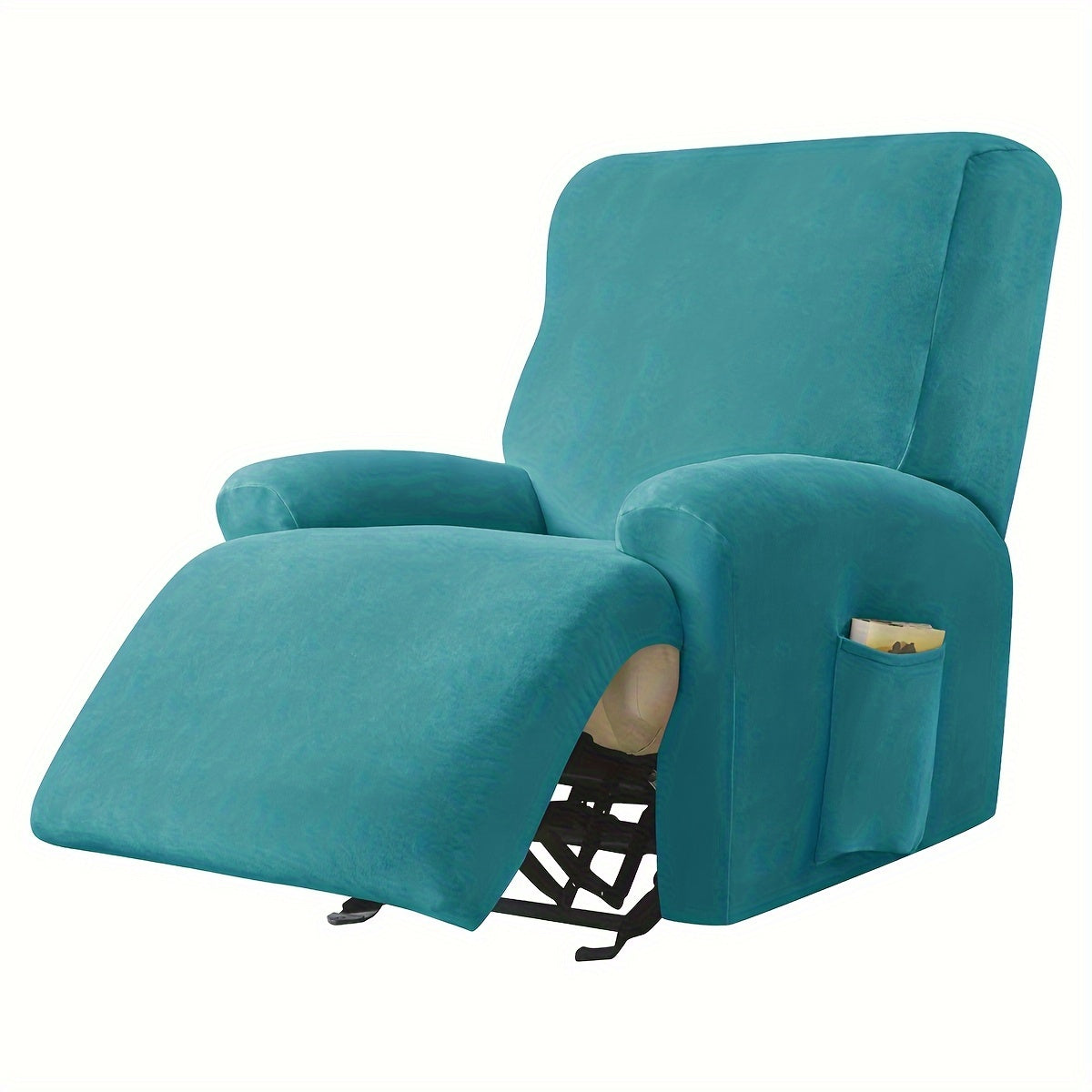 Housse de canapé extensible en velours à housses séparées pour fauteuil, détail de la finition
