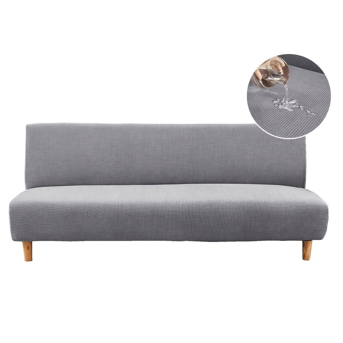 Housse de canapé extensible en polaire jacquard à carreaux sans accoudoirs, tissu de 180 à 200 g/m²