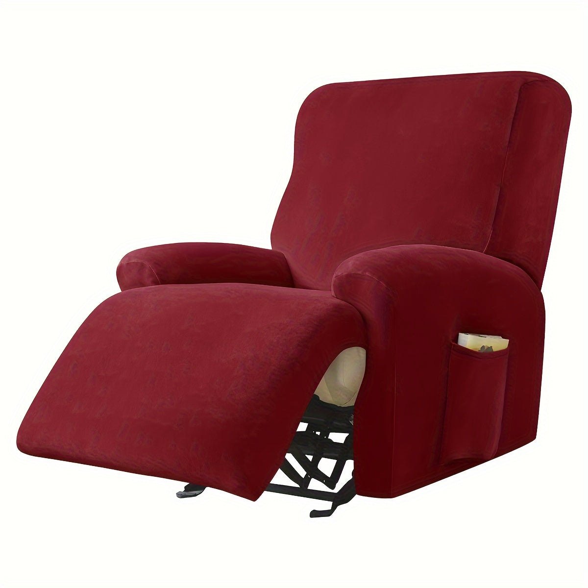 Housse de canapé extensible en velours à housses séparées pour fauteuil, vue d'ensemble