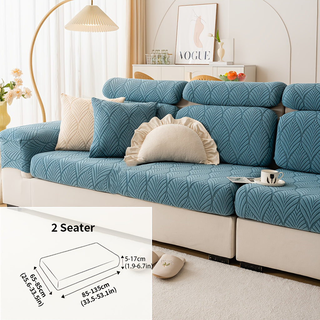 Housse de canapé extensible en polaire à housses séparées, détail de la finition