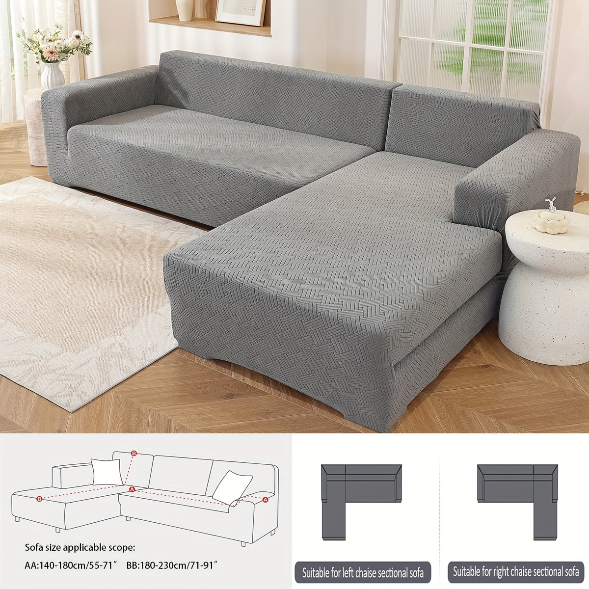 Housse de canapé extensible en polaire jacquard pour canapé d'angle Image