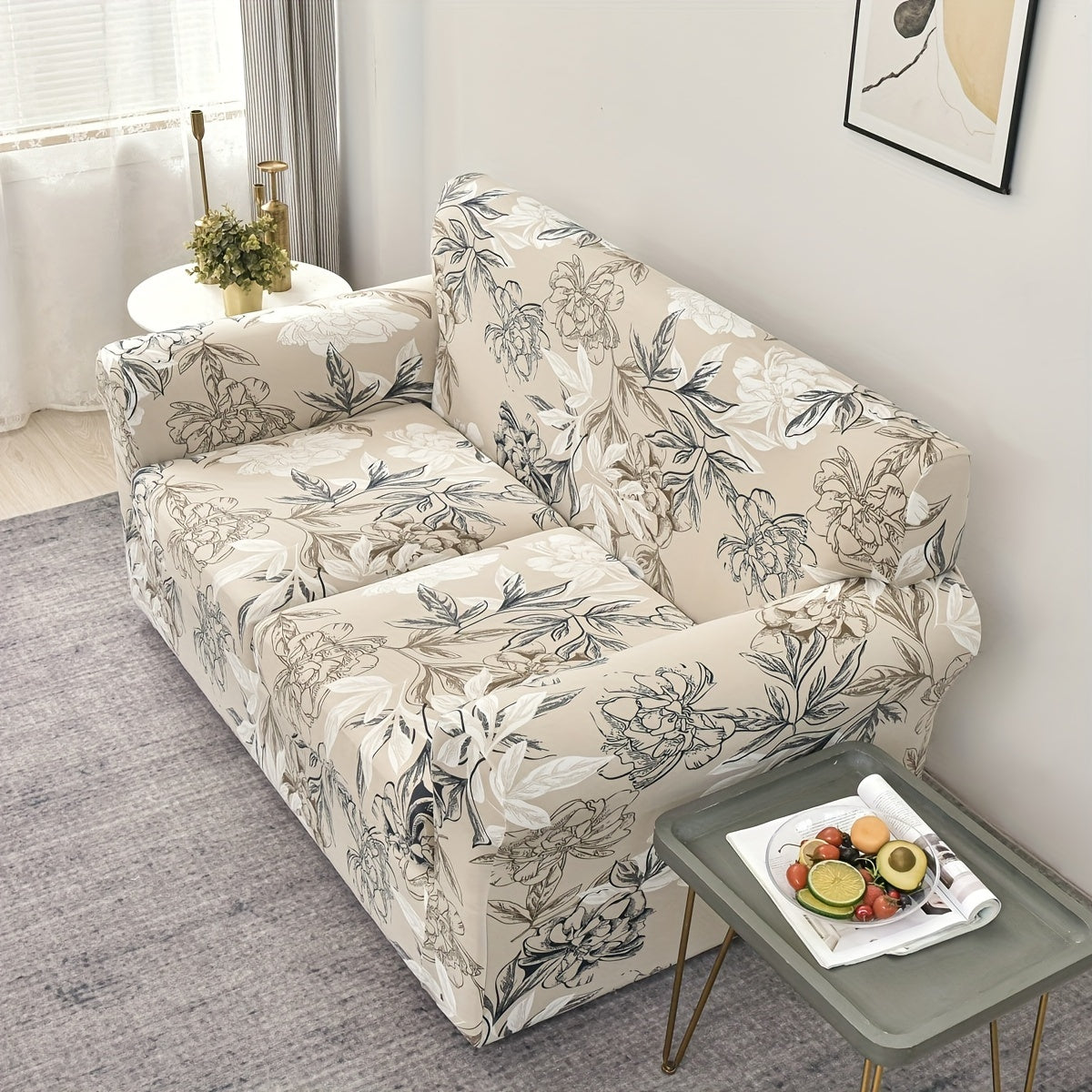 Housse de canapé extensible en polyester délavée Image