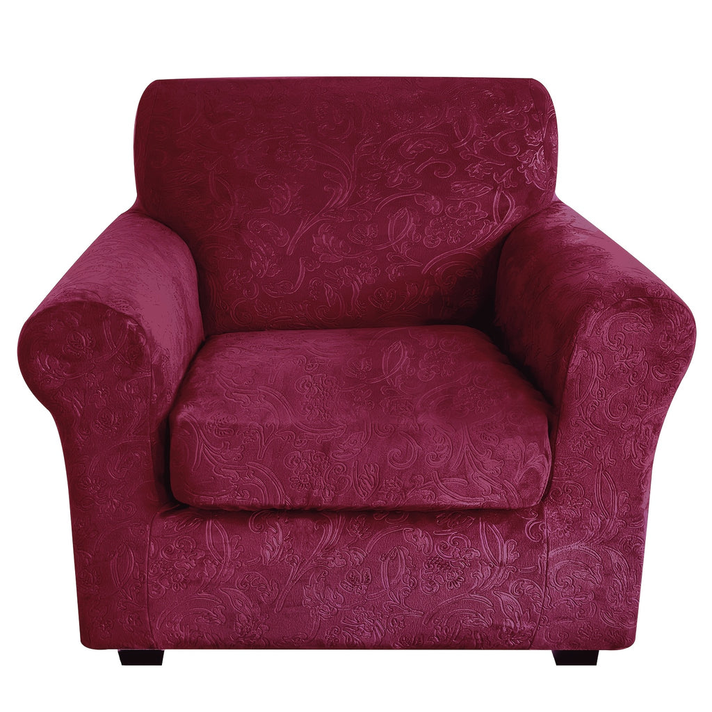 Housse de canapé extensible en polaire jacquard antidérapante à housses, détail de la finition