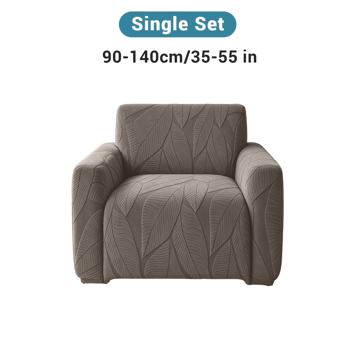 Housse de canapé extensible en polaire jacquard à motif feuillage, gros plan sur le tissu