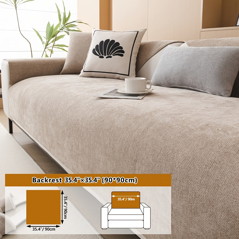 Housse de coussin épaisse en chenille antidérapante, détail de la finition