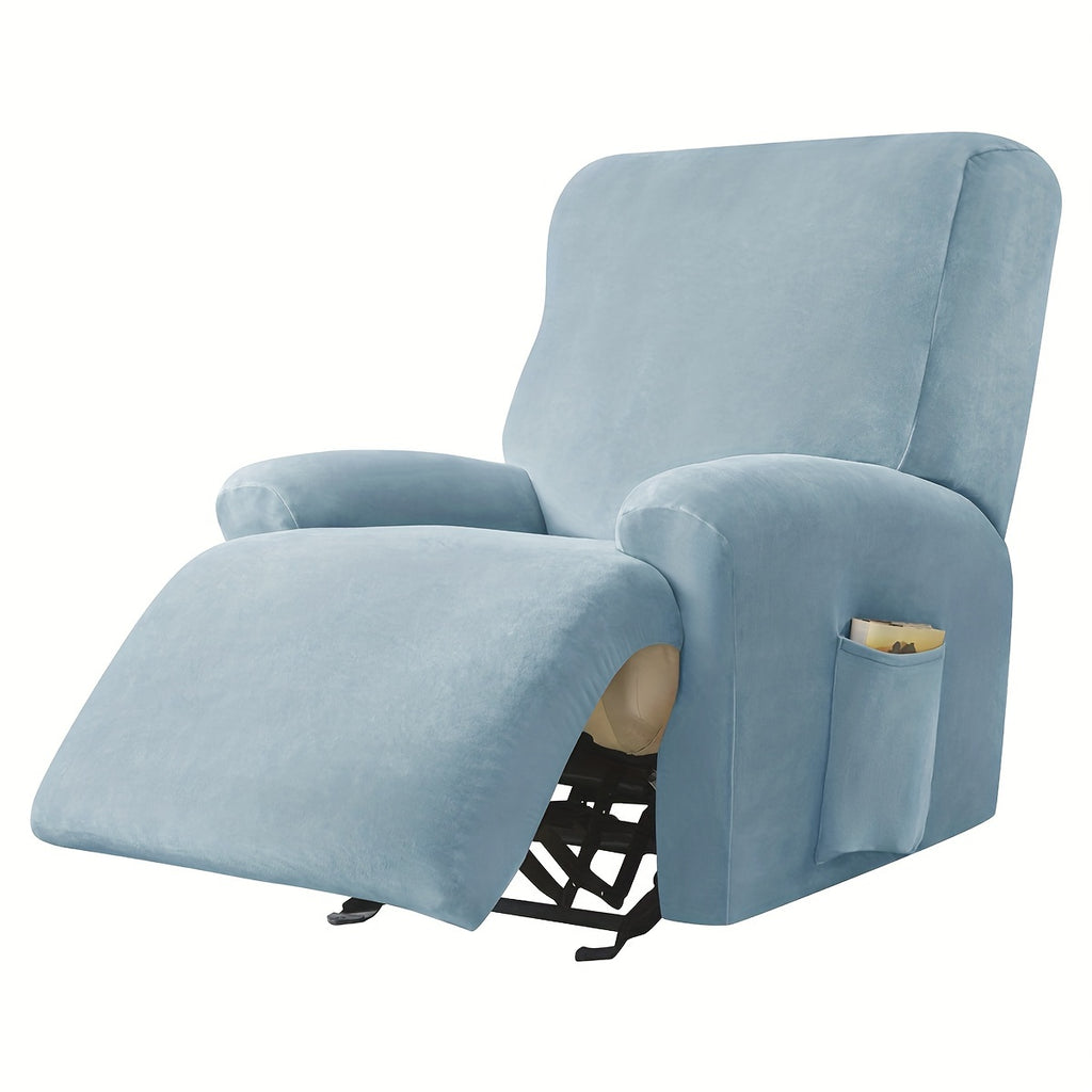 Housse de canapé extensible en velours à housses séparées pour fauteuil, gros plan sur le tissu