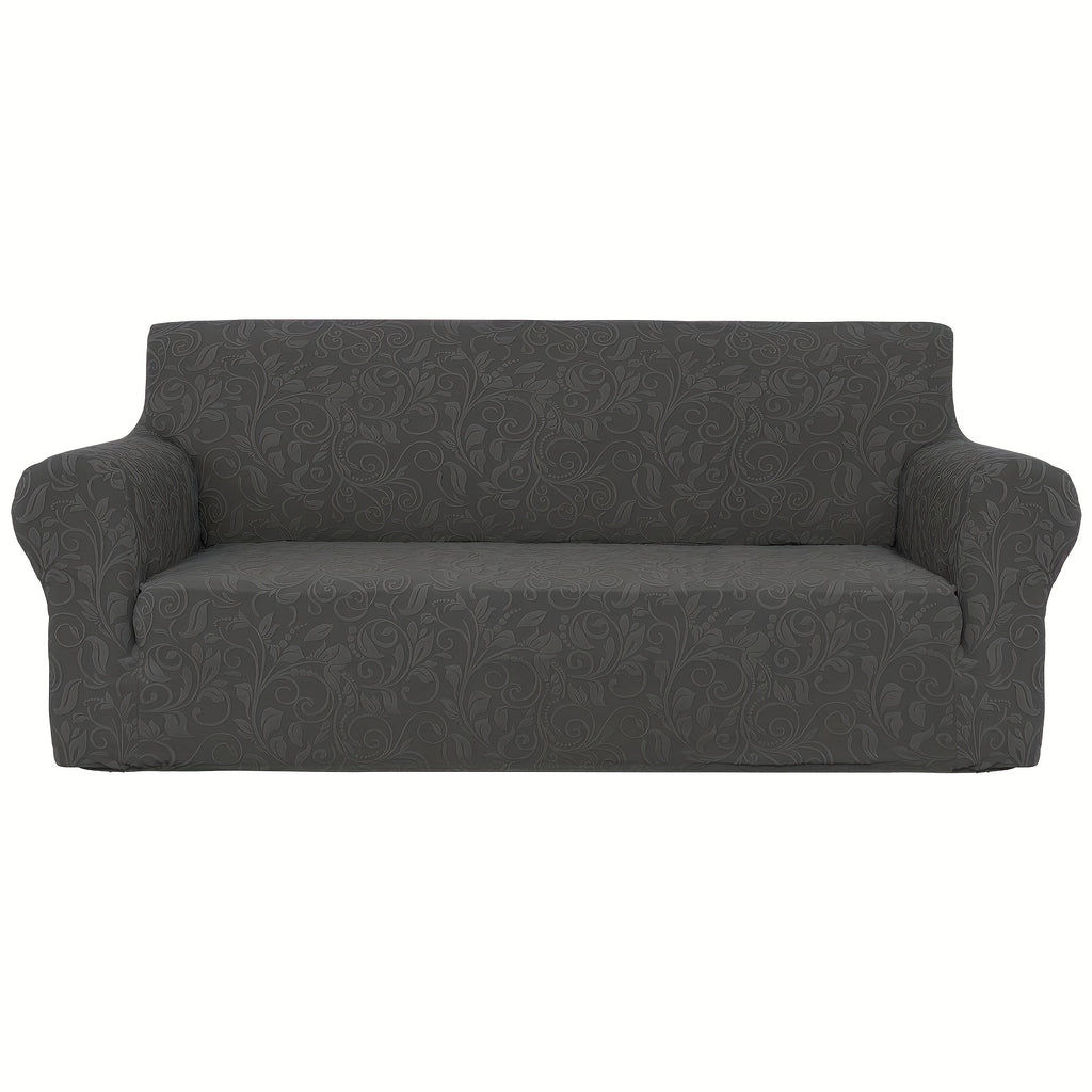 Protection de canapé extensible en polaire jacquard d'esprit vintage, mise en situation