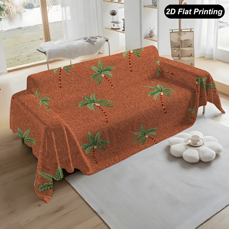 Housse de canapé en peluche à motif tropical, tissu de 280 g/m²