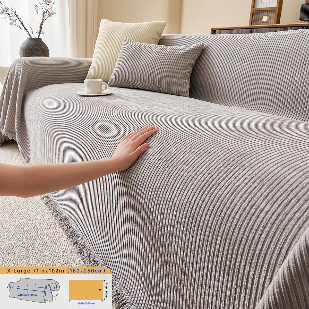 Housse de coussin épaisse en chenille, tissu de 250 à 300 g/m²