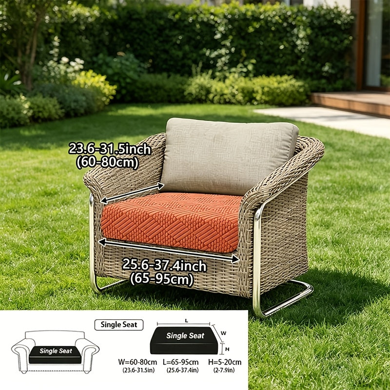 Housse de canapé extensible en polaire jacquard à housses séparées, détail de la finition