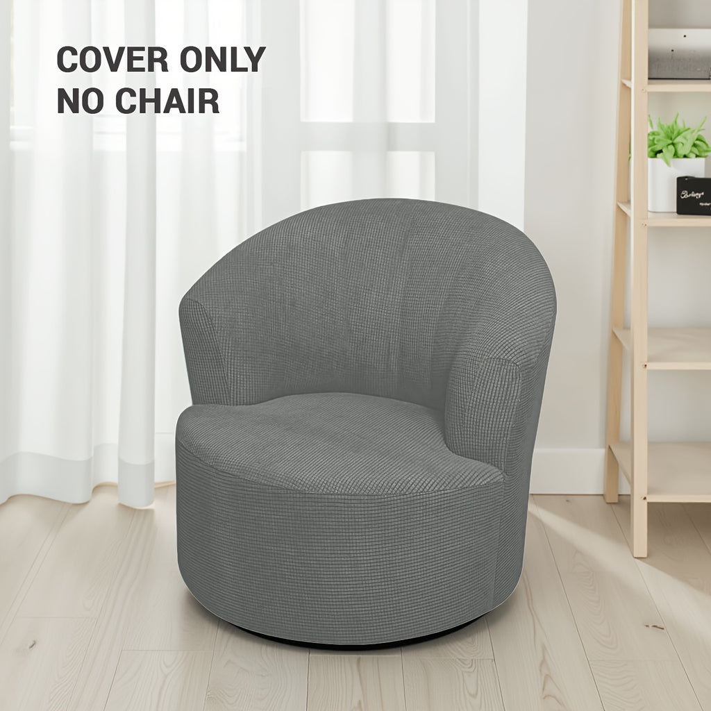 Housse de fauteuil extensible en velours côtelé jacquard pour fauteuil, vue de dos