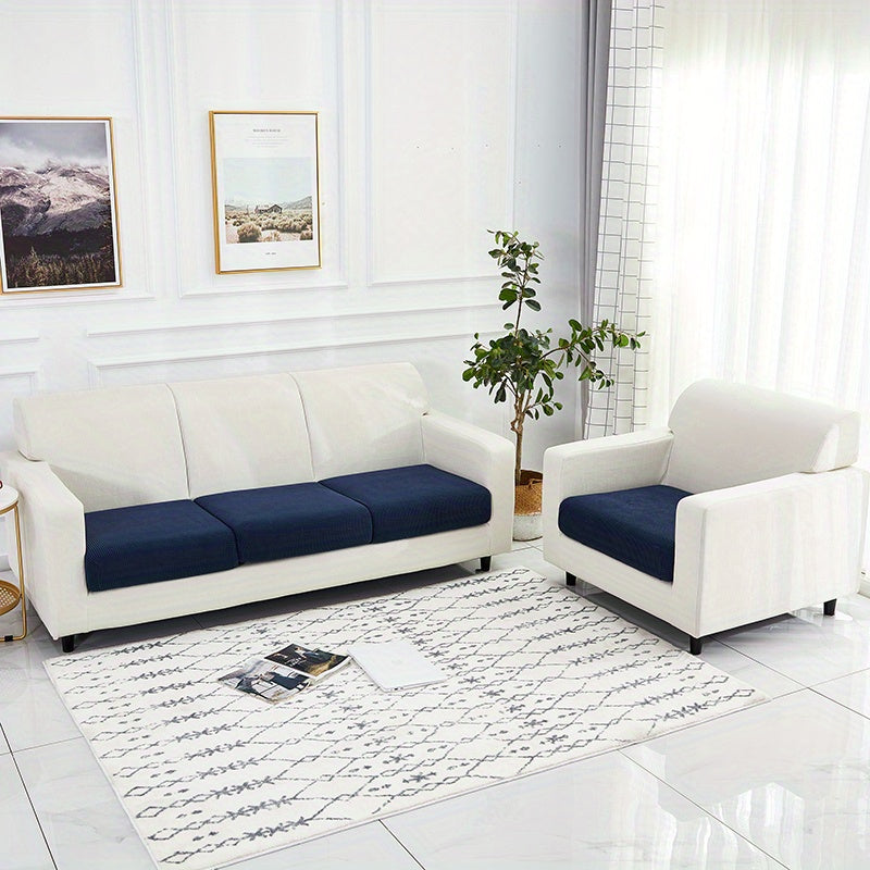 Housse de coussin extensible en polaire matelassée, vue de dos