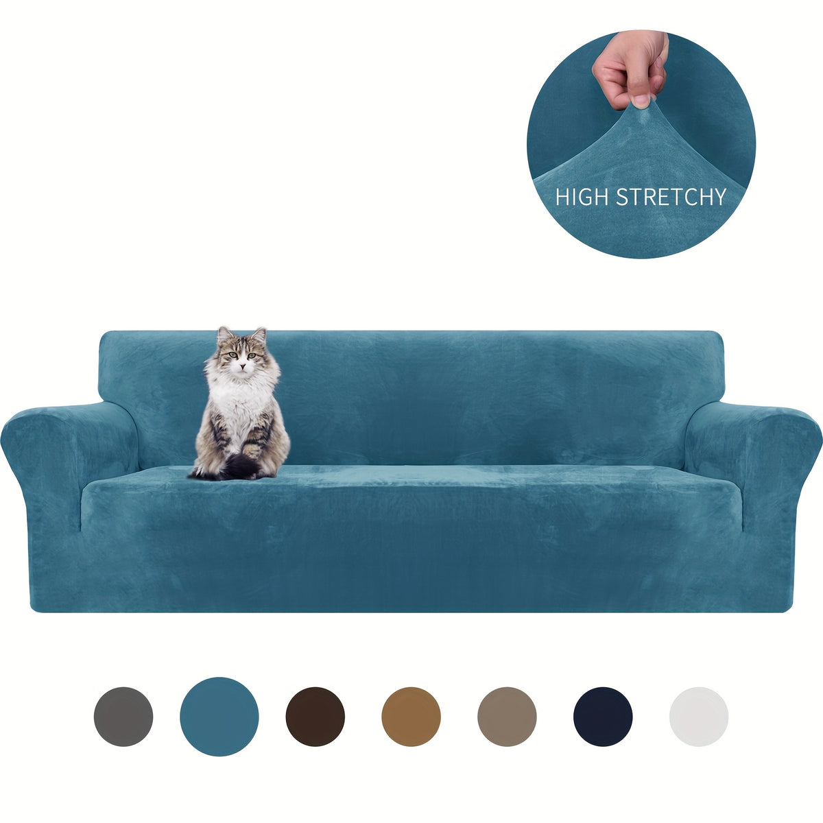 Housse de canapé épaisse extensible en velours, autre coloris