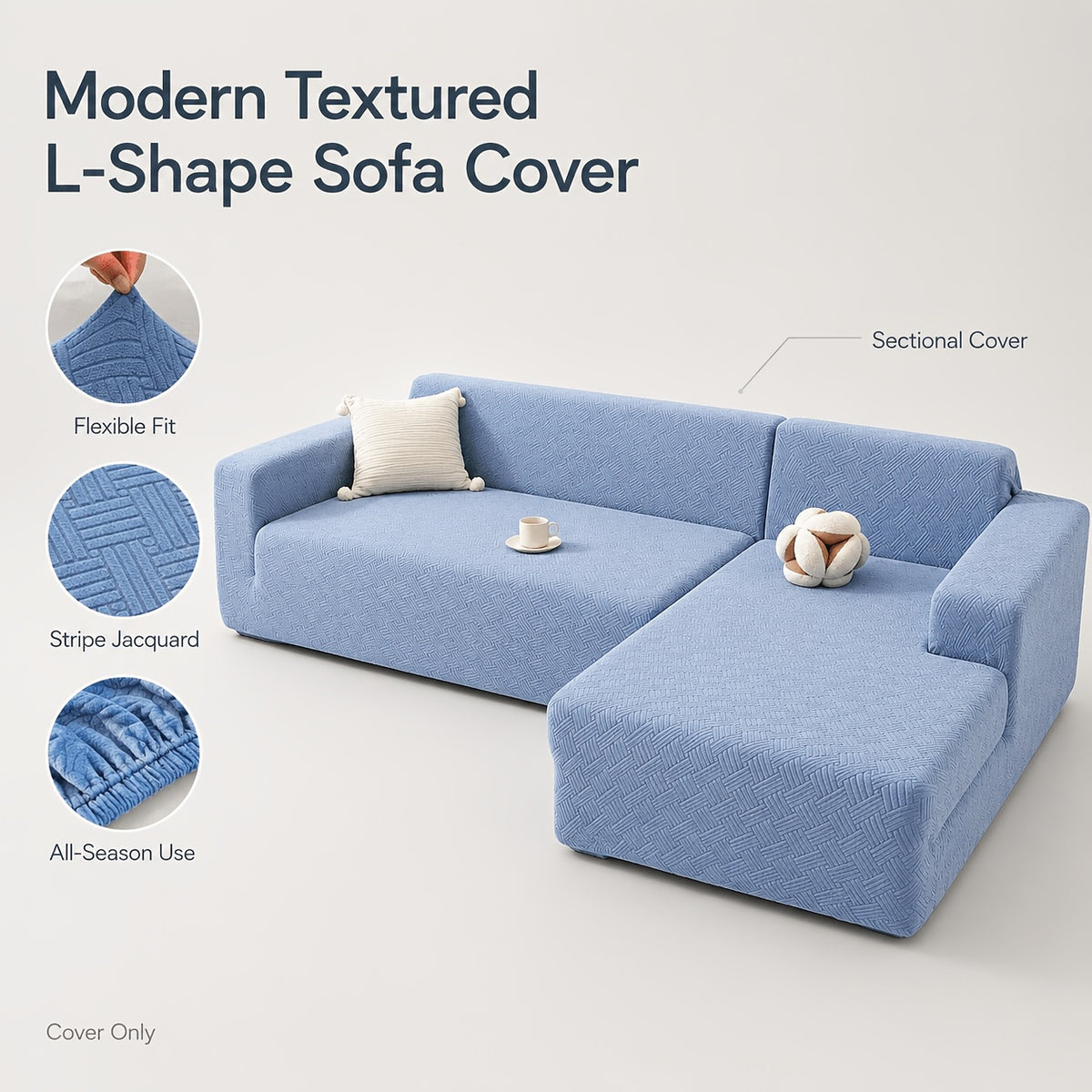 Housse de canapé épaisse extensible en polaire jacquard, autre coloris
