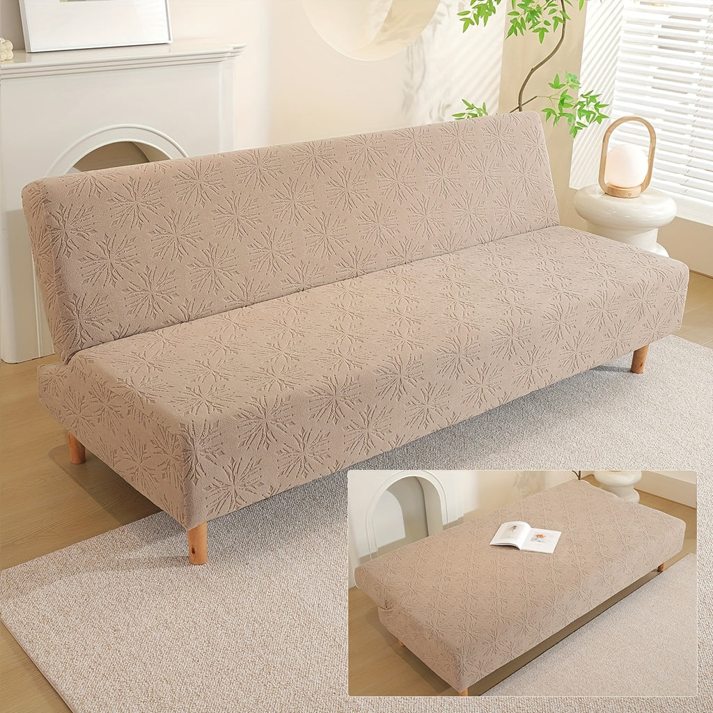 Housse de canapé extensible en polaire jacquard sans accoudoirs, tissu de 180 à 200 g/m²